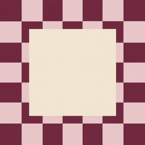 Checker in bordeaux en poederroze