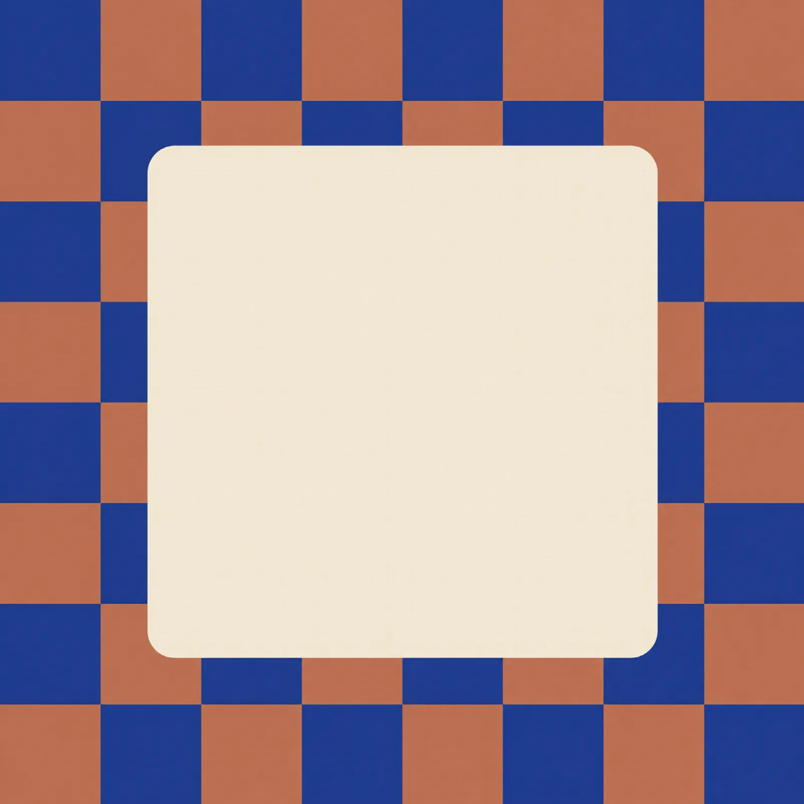 Checker in kobalt en terracotta