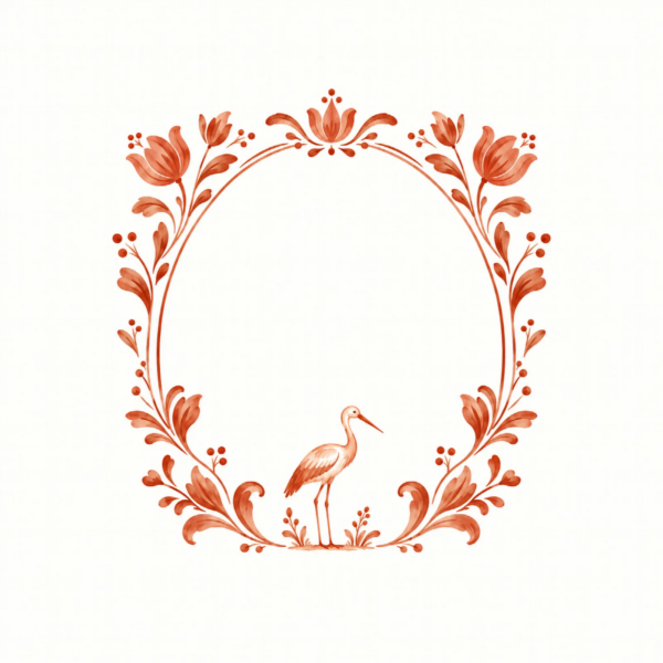 Ooievaar in terracotta