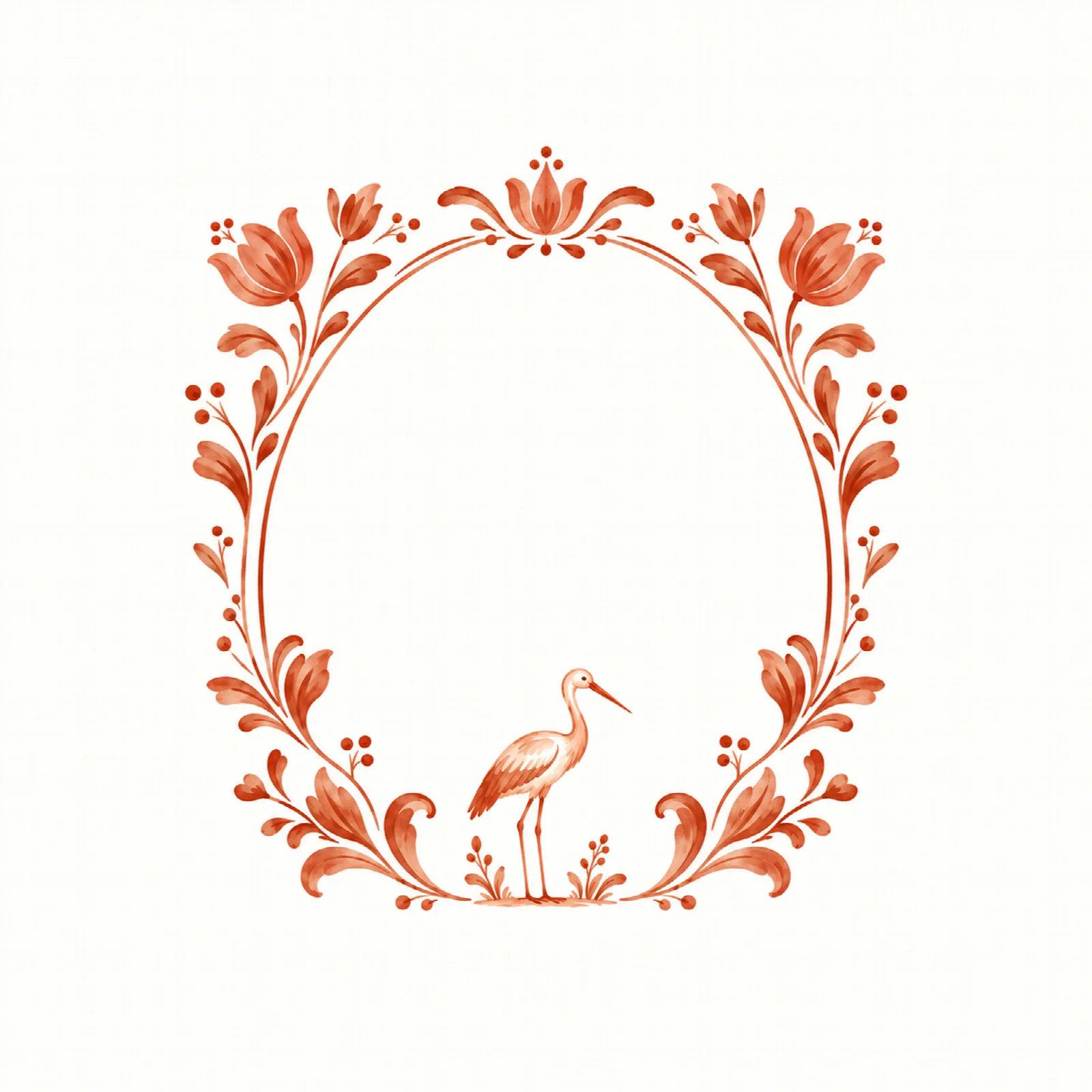 Ooievaar in terracotta